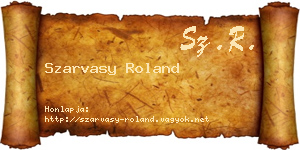 Szarvasy Roland névjegykártya