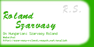 roland szarvasy business card